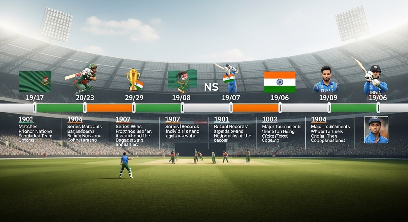 Bangladesh National Cricket Team vs India National Cricket Team Timeline