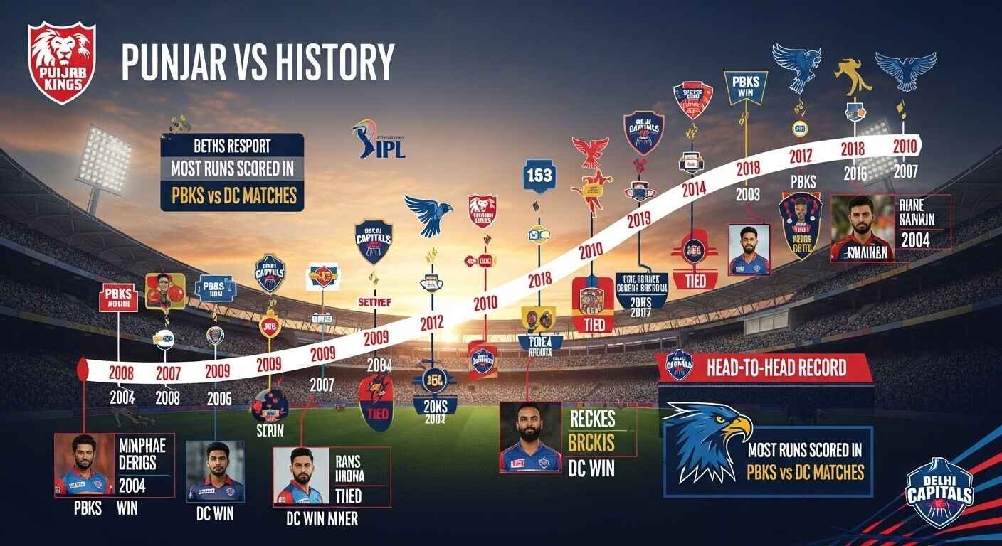 Punjab Kings vs Delhi Capitals Timeline: IPL History
