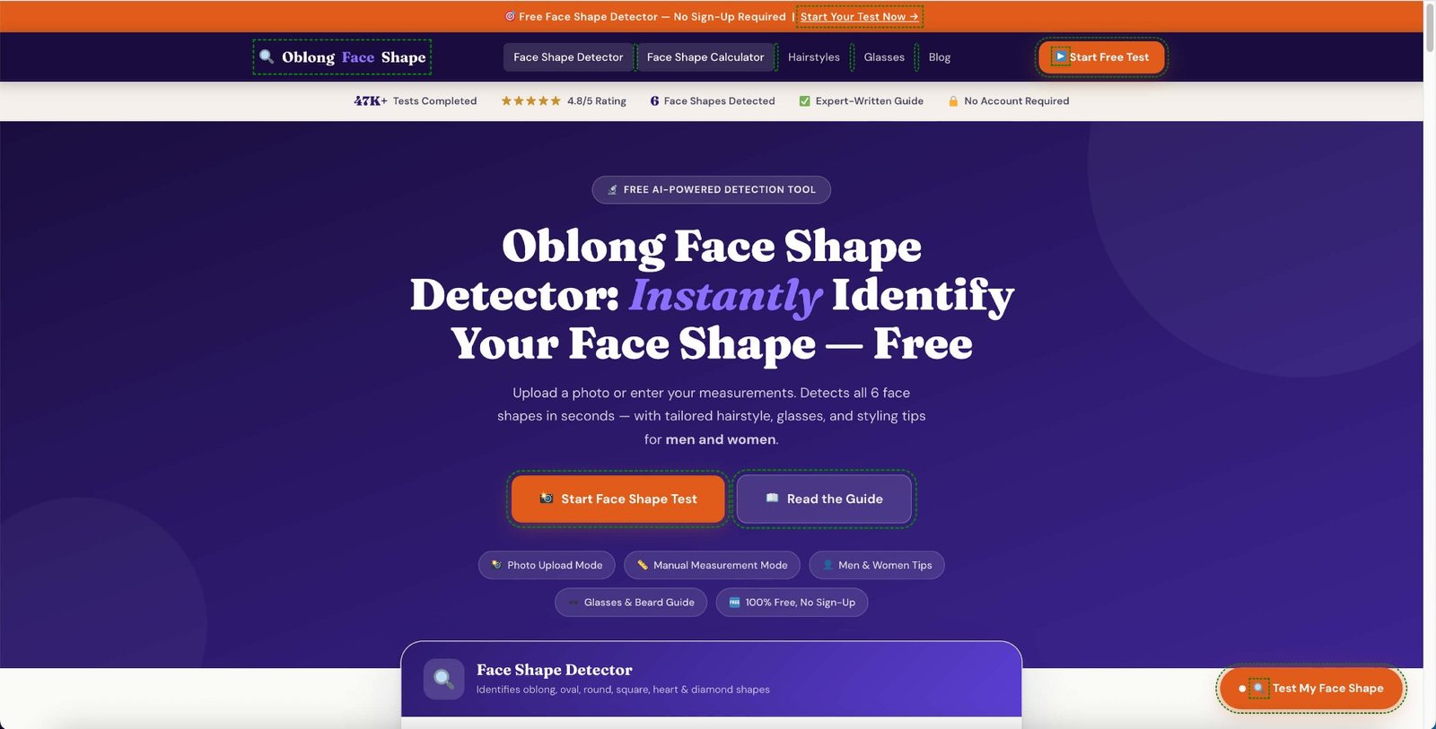 Oblong Face Shape: Check Your Face Shape Instantly